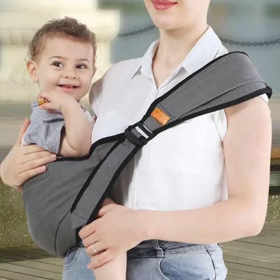 porte bebe gris sourire bebe