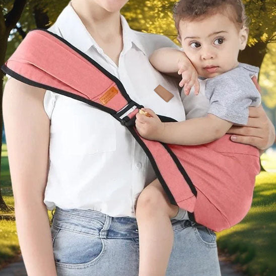 porte bebe rose bras joue