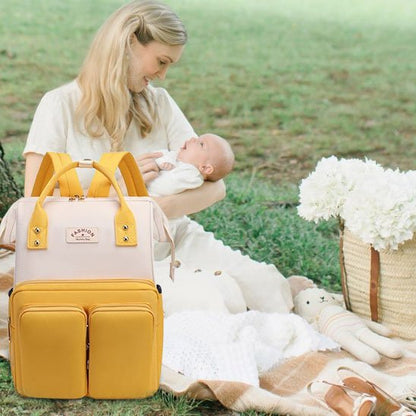 Sac a langer jaune blanc bebe berce