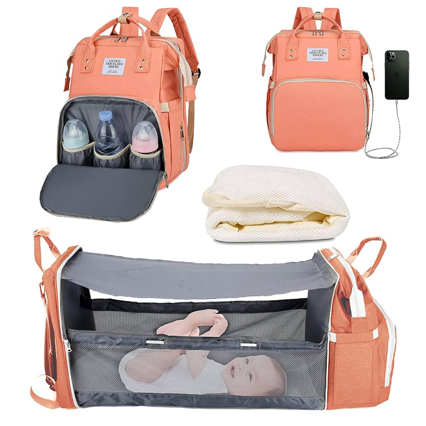 Sac à langer portatif | Berceau de voyage BabyNappy™ - WorldMomsBabies