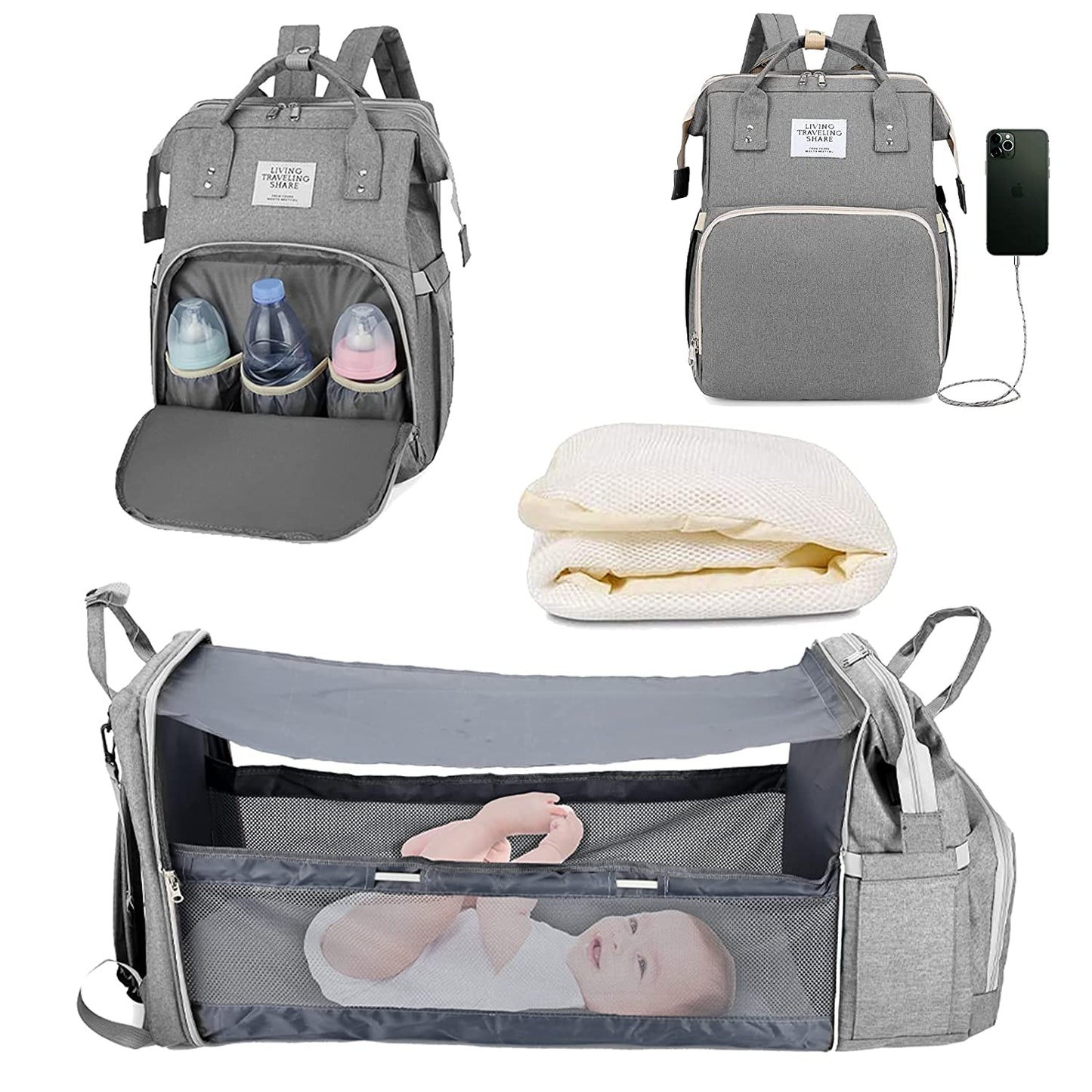 Sac à langer portatif | Berceau de voyage BabyNappy™ - WorldMomsBabies