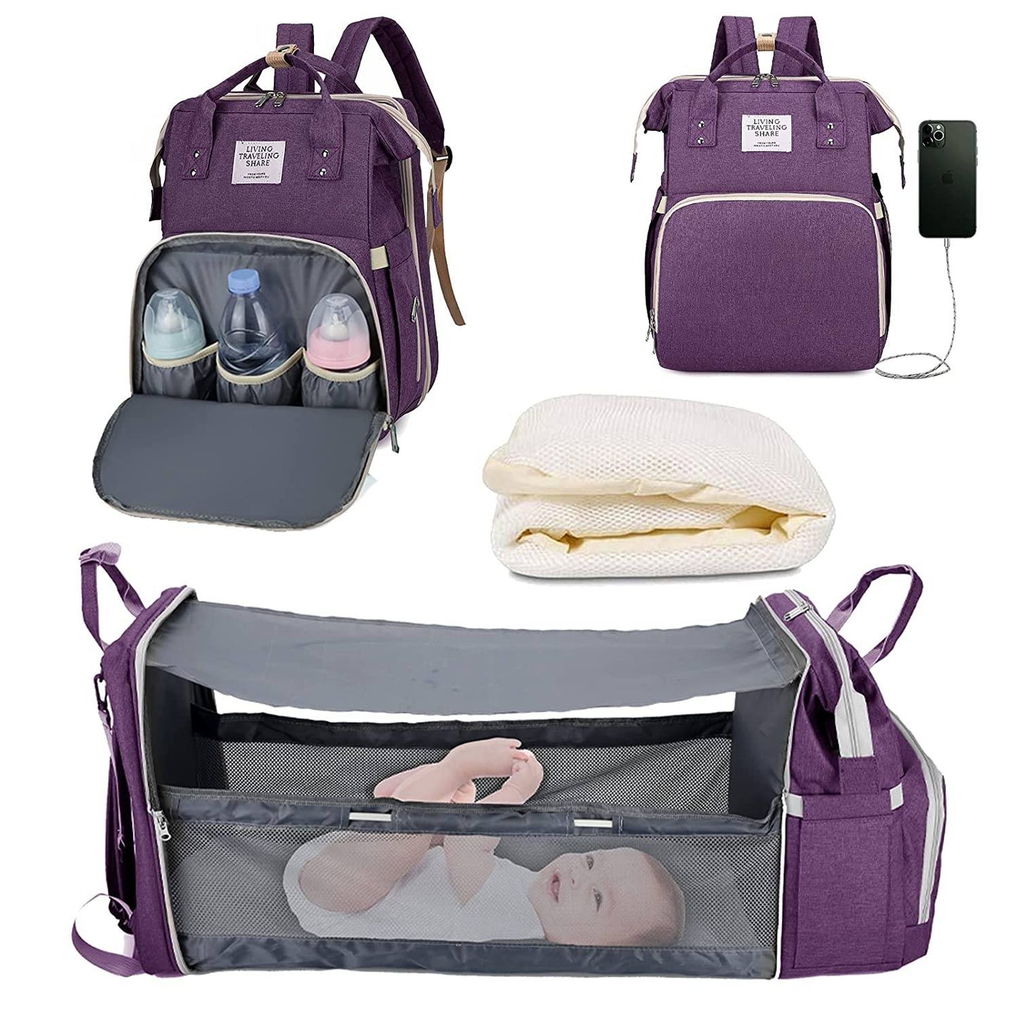 Sac à langer portatif | Berceau de voyage BabyNappy™ - WorldMomsBabies